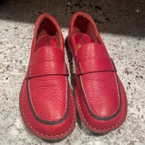 Red leather shoes